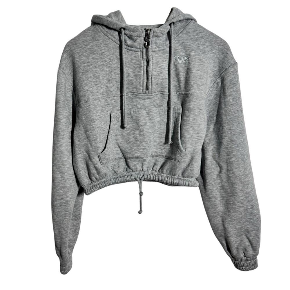 Snipes Sweatshirt Women M Gray Crop Gray Hoodie Streetwear Athleisure Casual
